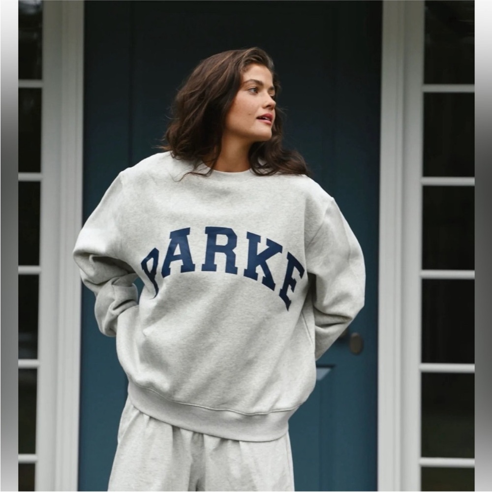 Gray L/XL Parke Sweatshirt with blue letters